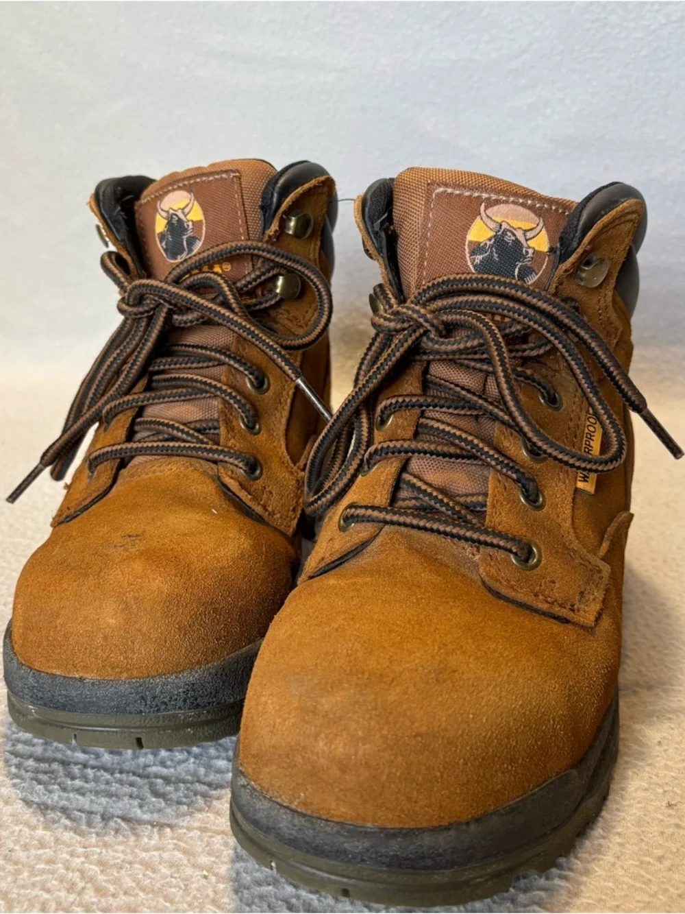 Brahma Women’s 5.5 Waterproof Tan Suede Steel Toe Hiking Work Boots